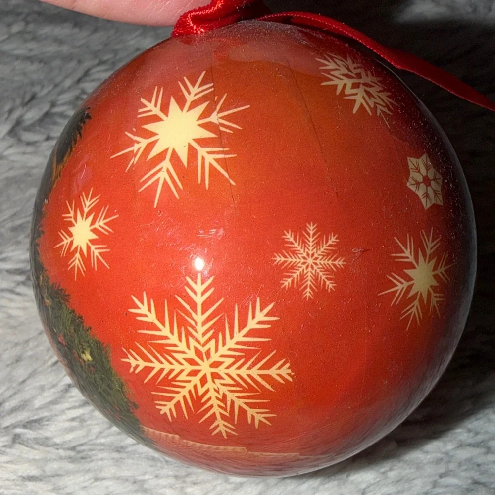 Festive Red Yorkie Dog Christmas Ornament with Bow E & S Pets New Without Box